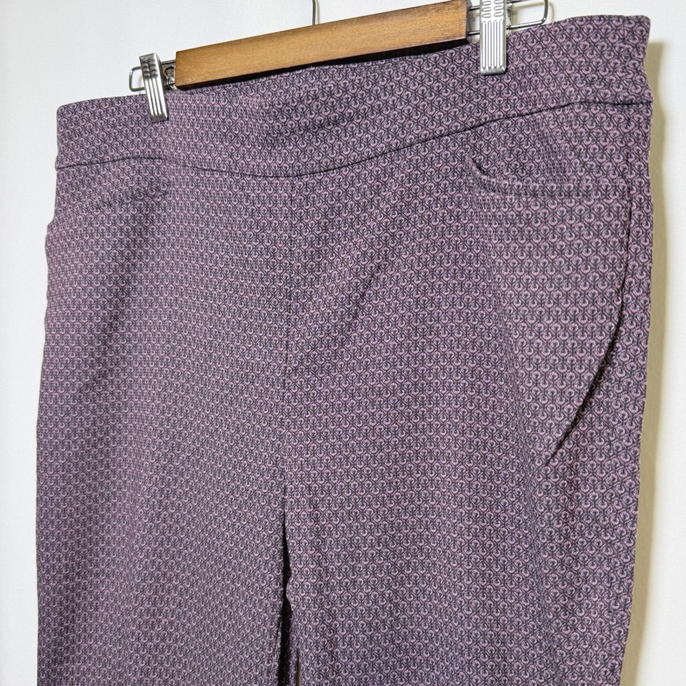 Chicos Womens Purple Pink Geometric Pull On Ankle Pants 3R US 16R 570378372
